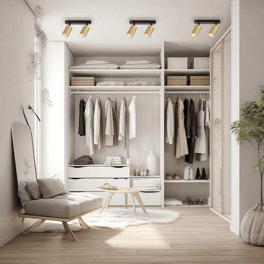 Eko Light Διπλό Σποτ με Ντουί GU10 σε Χρυσό Χρώμα