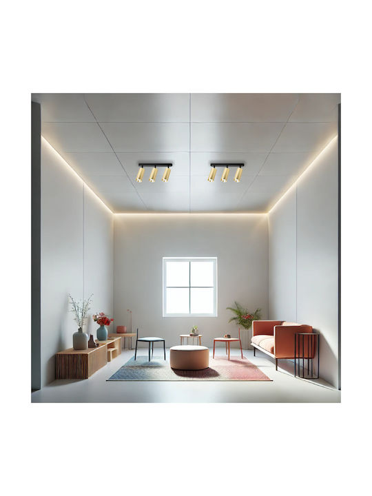 Eko Light Τριπλό Σποτ με Ντουί GU10 σε Χρυσό Χρώμα