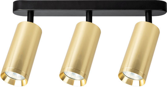 Eko Light Τριπλό Σποτ με Ντουί GU10 σε Χρυσό Χρώμα