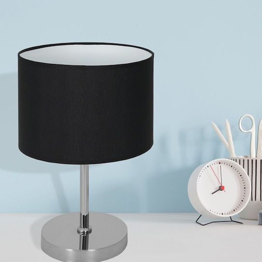 Eko Light Material Textil Lampă de masă pentru Soclu E27 cu Abajur Negru și Bază