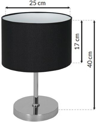 Eko Light Material Textil Lampă de masă pentru Soclu E27 cu Abajur Negru și Bază