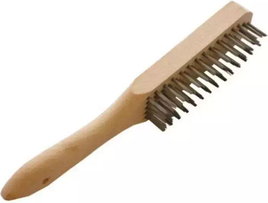 Perie de sârmă manuală din lemn cu 5 rânduri