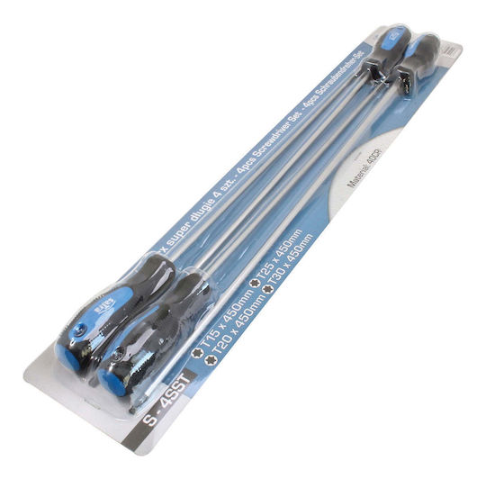 Satra Long Walnut with Torx Head and Socket 1/2'' T15 / T20 / T25 / T30 4pcs