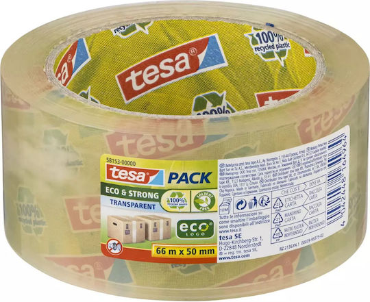 Tesa Verpackungsfolie Eco & Strong Geräuscharm 50mm x 66m Transparent