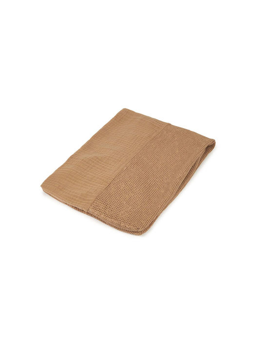 Nobodinoz Weiche Wickelauflage mit Abdeckung aus Stoff Sesame 50x70cm