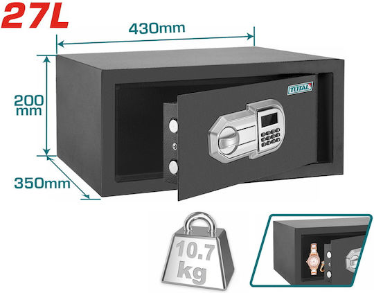 Total Safe with Digital Lock L43xW35xH20cm TESF3501