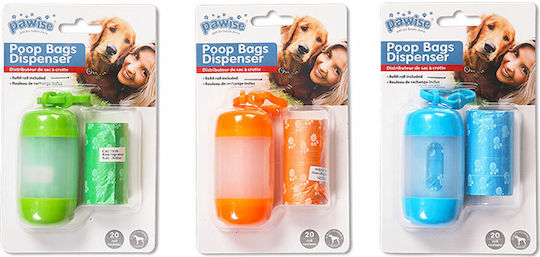 Pawise Dog Waste Bag Holder 2 Rolls of 20pcs