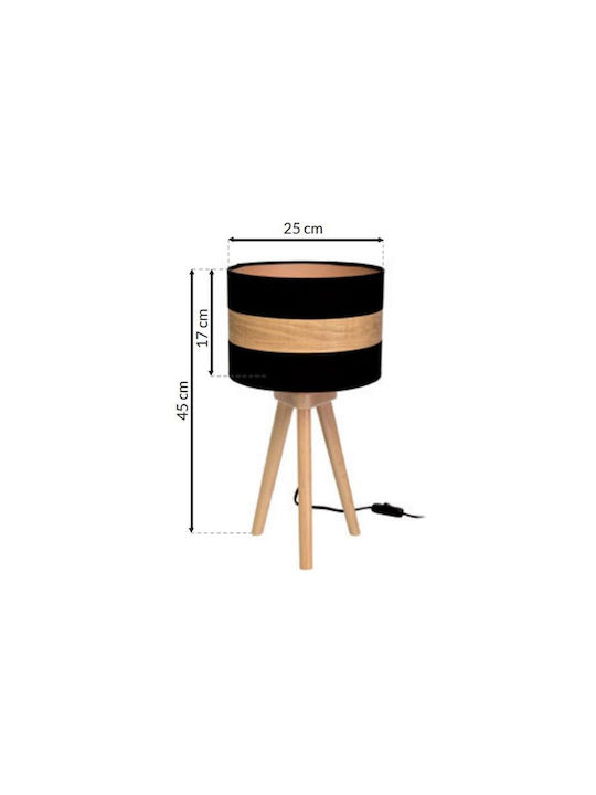 Eko Light Wood Table Lamp for Socket E27 with Orange Shade and Base