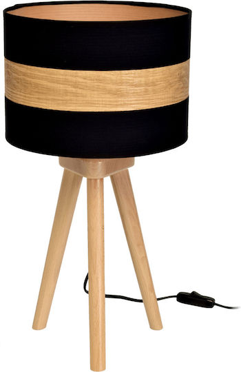 Eko Light Wood Table Lamp for Socket E27 with Orange Shade and Base