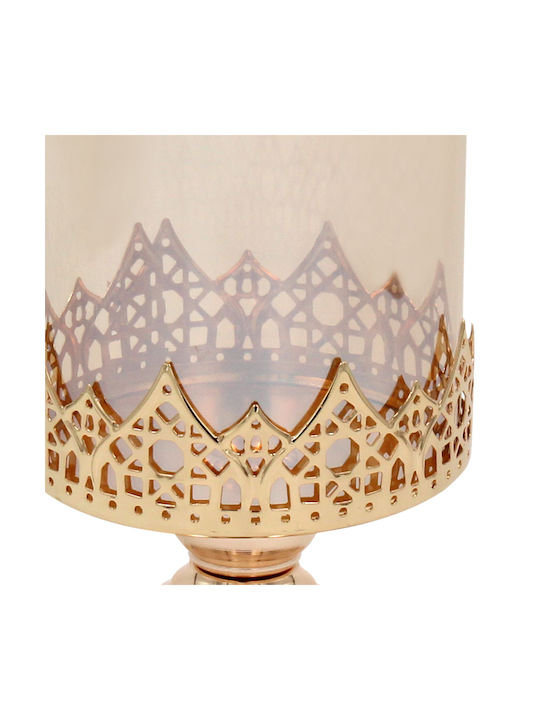 Keskor Metallic Sweet Jar with Lid Gold 10x10x25cm
