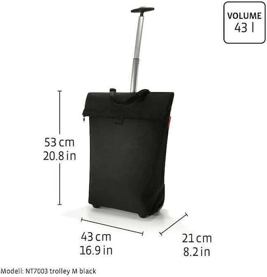 Stoff Einkaufswagen Schwarz 43x53x21cm
