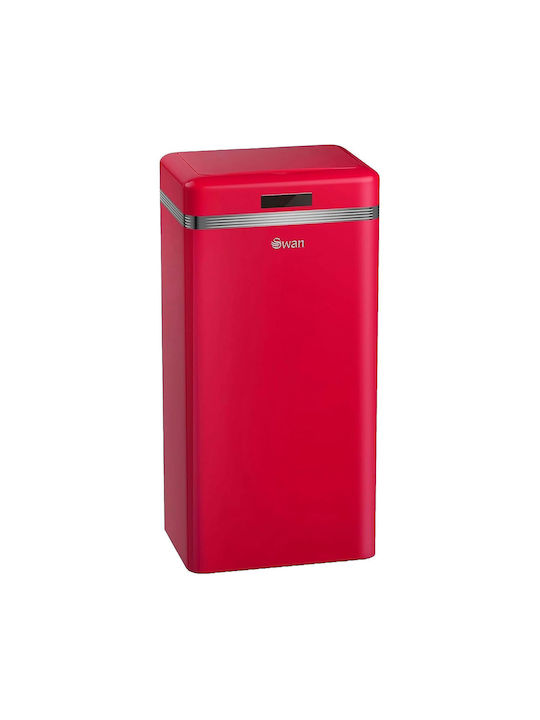 Swan Coș Retro De Gunoi Din Oțel Inoxidabil Cu Senzor Roșu 45lt