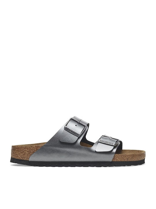 Arizona Women's Flat Sandals Metallic Black Narrow Fit