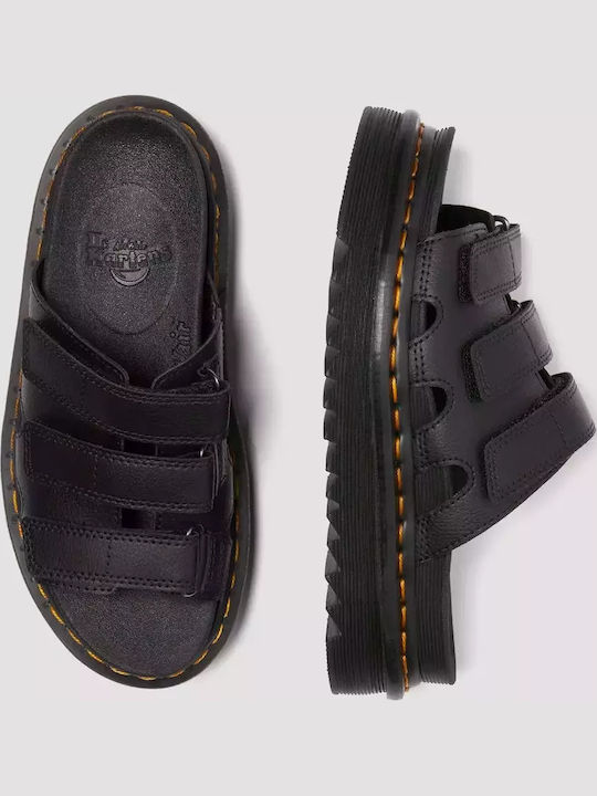 Raine Leder Flache Sandalen für Damen in Schwarz Farbe