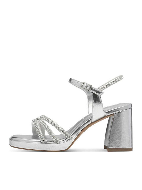 Fabric Sandals Silver