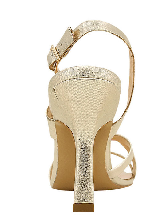 Leder Sandalen Gold
