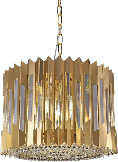 Eko Light Pendant Light Gold with Crystals for Socket E14, E.14 42x42cm