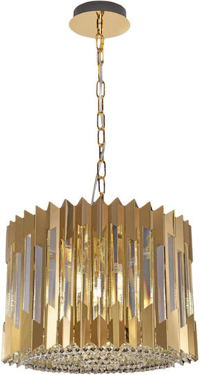 Eko Light Pendant Light Gold with Crystals for Socket E14, E.14 42x42cm