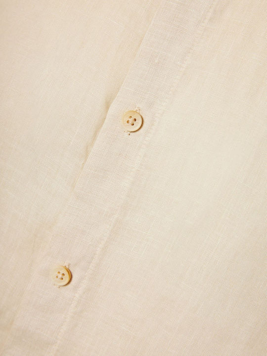Langärmlig Leinen Hemd Beige