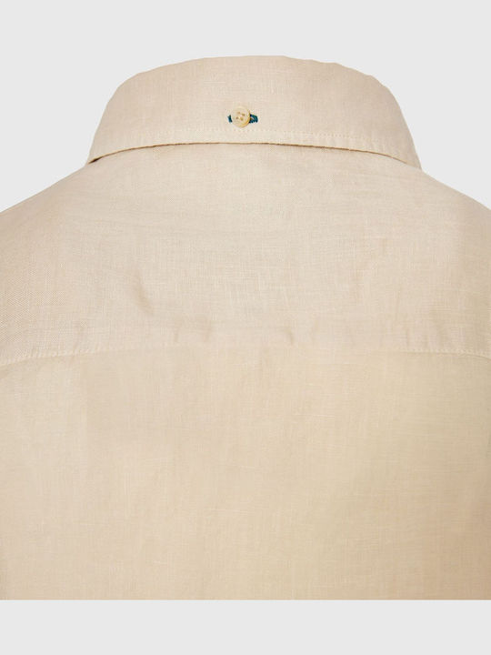 Langärmlig Leinen Hemd Beige