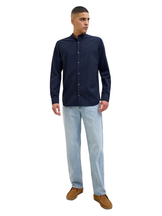 Long-sleeved Cotton Shirt Navy Blazer Blue