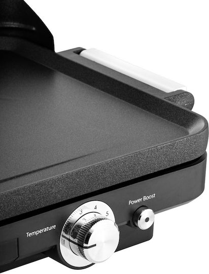 Gruppe LW 830 Tabletop Electric Grill Smooth and Ribbed Plate 1800W with Adjustable Thermostat 50.8cmx25.4cmcm
