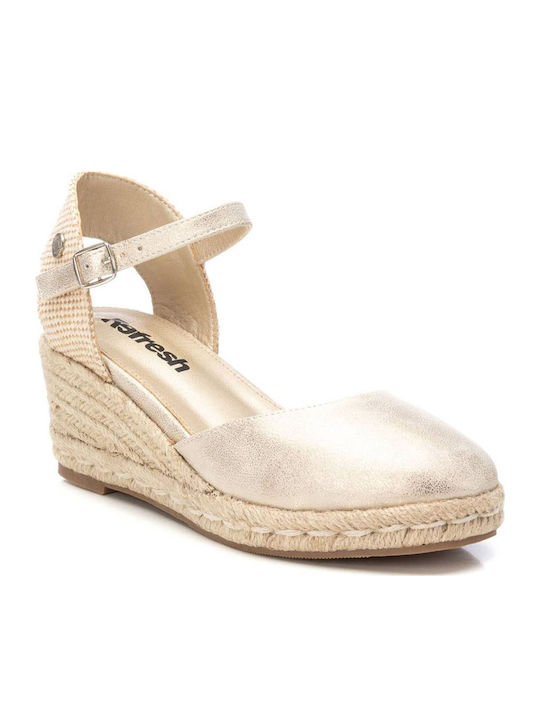 Women's Synthetic Leather Platform Espadrilles Gold