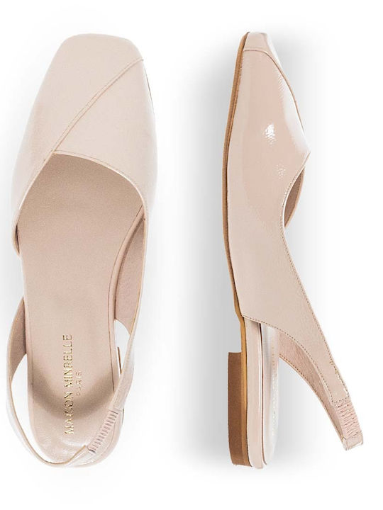 Lederne Damen Ballerinas Slingback mit Riemen in Rosa Farbe