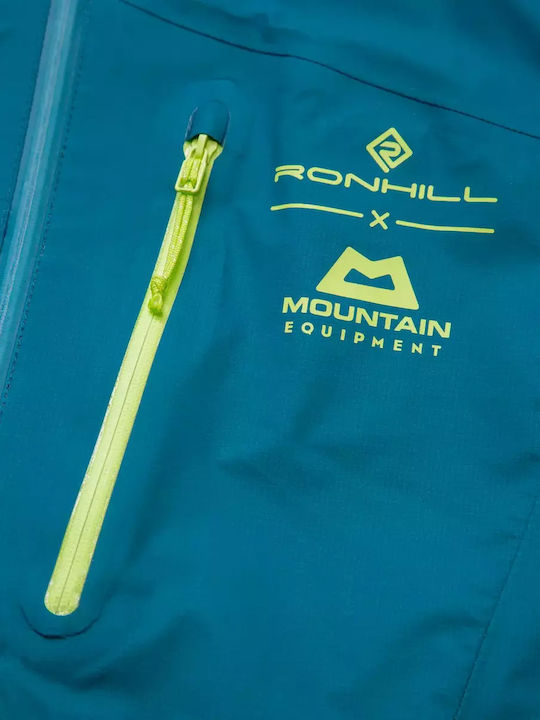 Geci Bărbați Hardshell Waterproof și cu protecție împotriva vântului Deep Teal/acid Albastru