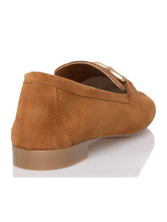 Δερμάτινα Γυναικεία Loafers σε Ταμπά Χρώμα