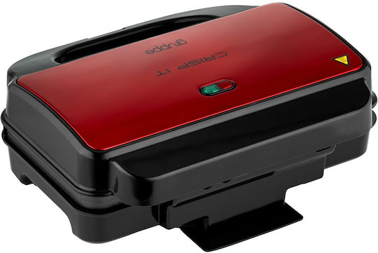 Gruppe Crisp It SW-298M Sandwich Maker with Removable Plates for for 2 Sandwiches Sandwiches 900W Red