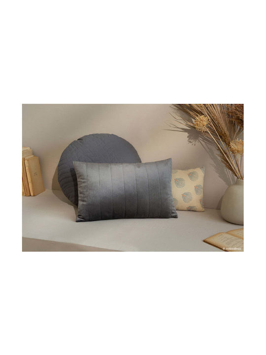 Nobodinoz Μαξιλάρι Καναπέ Akamba από Βελούδο Slate Grey 30x45εκ.