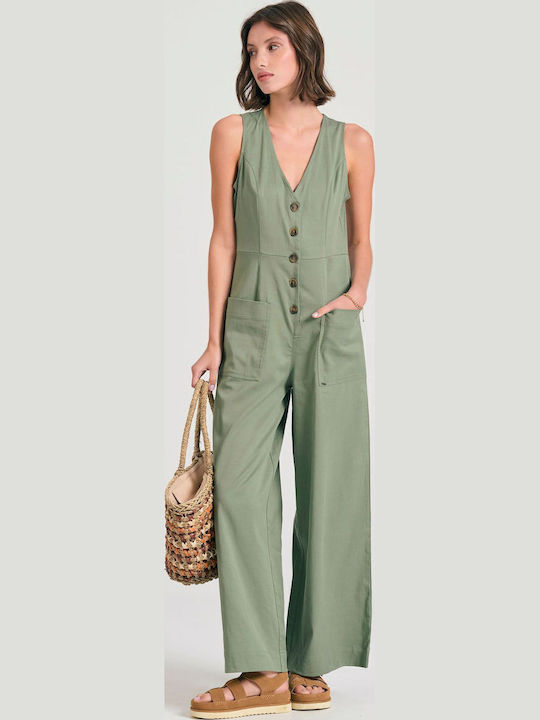 Women's Sleeveless One-piece Suit Hunter Green