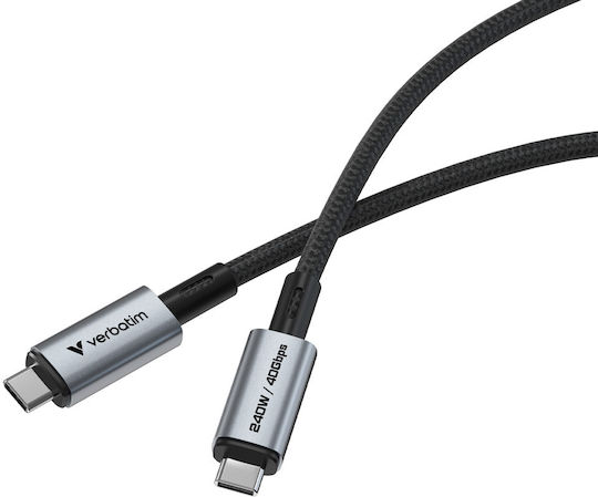 Verbatim Regular / Braided USB 4 Video Cable USB-C Male - USB-C 240W PD Black 1.2m 31847