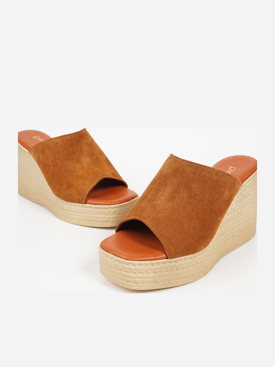 Women's Suede Platform Shoes Brown