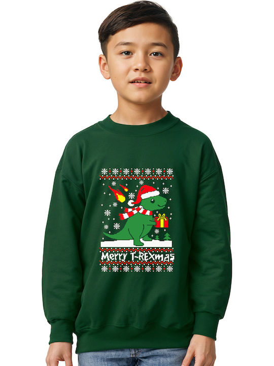 Kids Sweatshirt T-RexMass Forest Green
