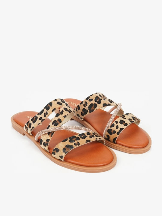 Women's Flat Sandals in Brown Color