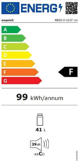 Exquisit Mini Bar 41lt Υ49.5xΠ45xΒ45εκ. Κόκκινο KB05-V-151F