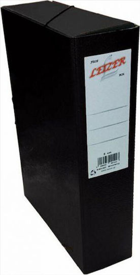 Leizer Plastic File Box with Rubber Band 25x11x35cm Black