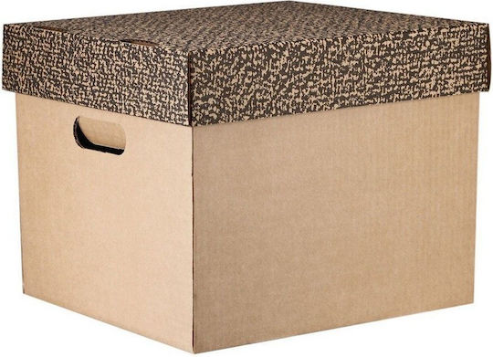 ΙΩΝΙΑ Box Κουτί Αρχειοθέτησης με Καπάκι 30x34x36εκ. Καφέ