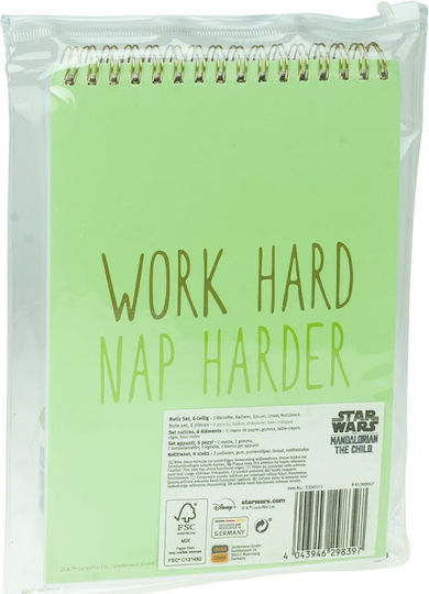 Gim Baby Yoda Kids Stationery Set with Pencil Eraser and Notebook 6 Pieces