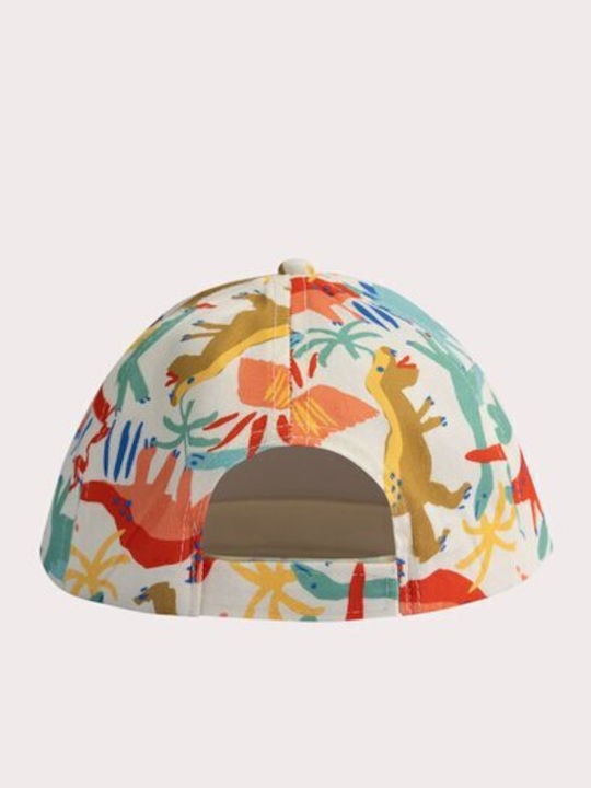 Dpam Kids' Hat Jockey Fabric Dino Print Beige