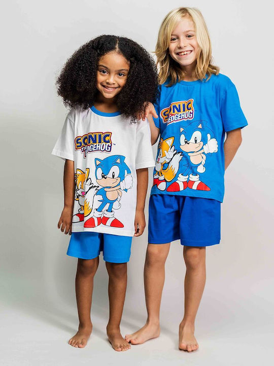 Cerda Pijamale Copii Vara Albă/Albastră Sonic