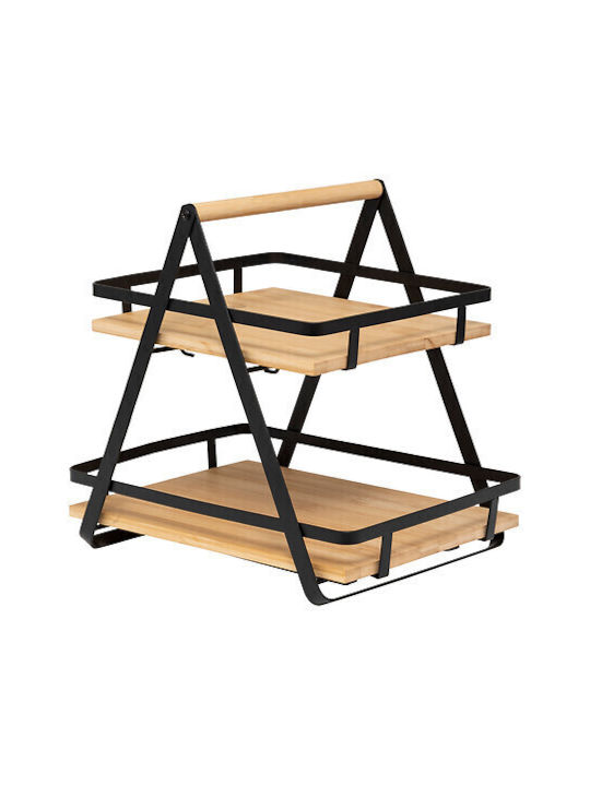 5Five Wooden Kitchen Organizer Rack in Black Colour 22.5x30.5x29cm