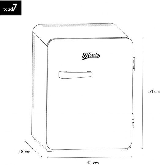HKoenig Kühlschränke Mini Bar 31Es H48xB42xT54cm. Grün TOAD7
