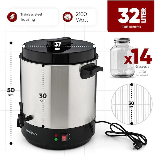 Profi Cook Buffet Kettle 32lt 2.1kW 45x48x41cm