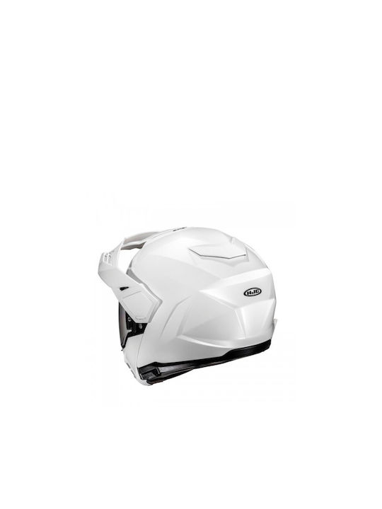 HJC i80 Pearl White Motorcycle Helmet Flip-Up ECE 22.06 1770gr with Pinlock and Sunvisor