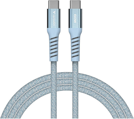 Verbatim Braided USB 2.0 Cable USB-C male - USB-C 60W Μπλε 1.2m 31852