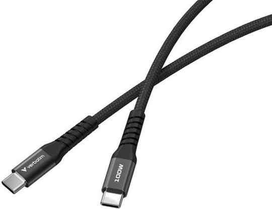 Verbatim Braided USB 2.0 Cable USB-C male - USB-C 100W PD Μαύρο 1.2m 31863