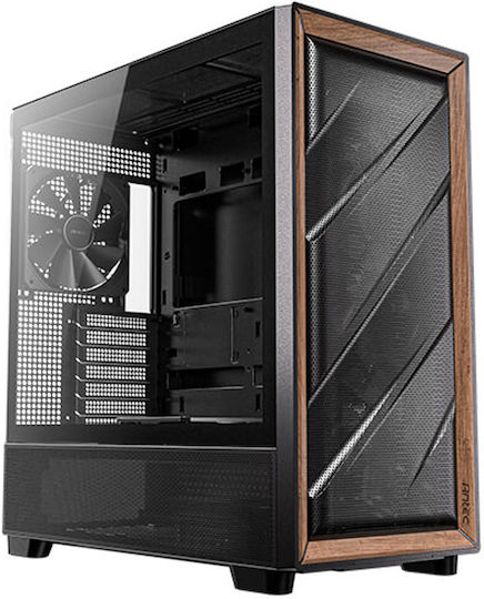 Antec Flux Gaming Midi Tower Κουτί Υπολογιστή με Πλαϊνό Παράθυρο Μαύρο